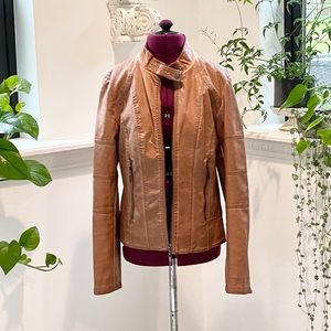 MAX JEANS cognac moto jacket